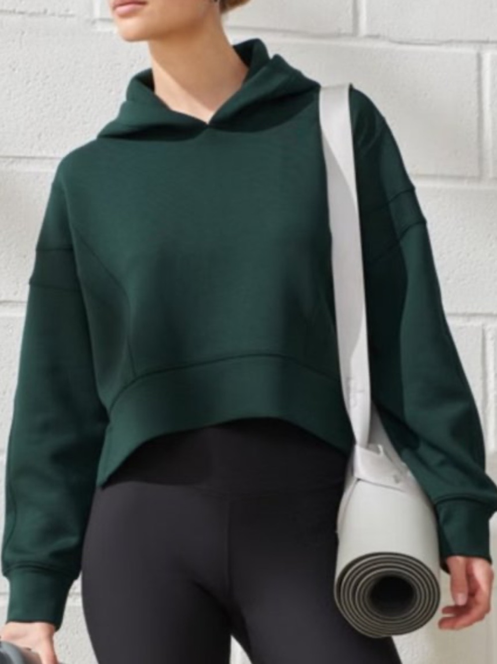 YPB Abercrombie & Fitch Women’s Green Cropped Hoodie Small S Sweatshirt neoKnit